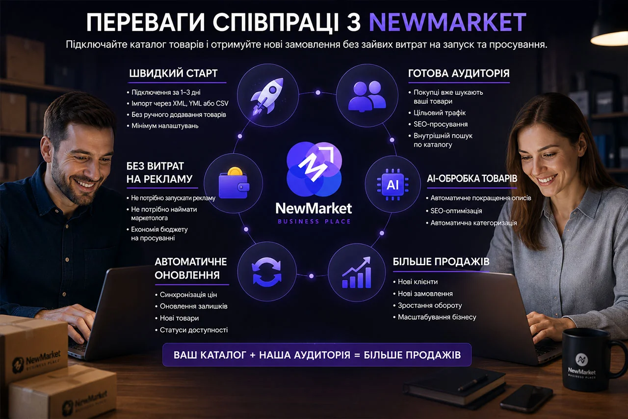 Підключіть свій каталог товарів до NewMarket т