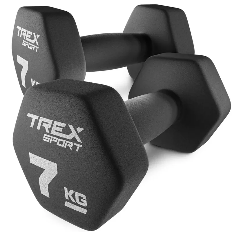 Гантелі Trex Sport TX-070VD 2×7 кг неопренові чавунні