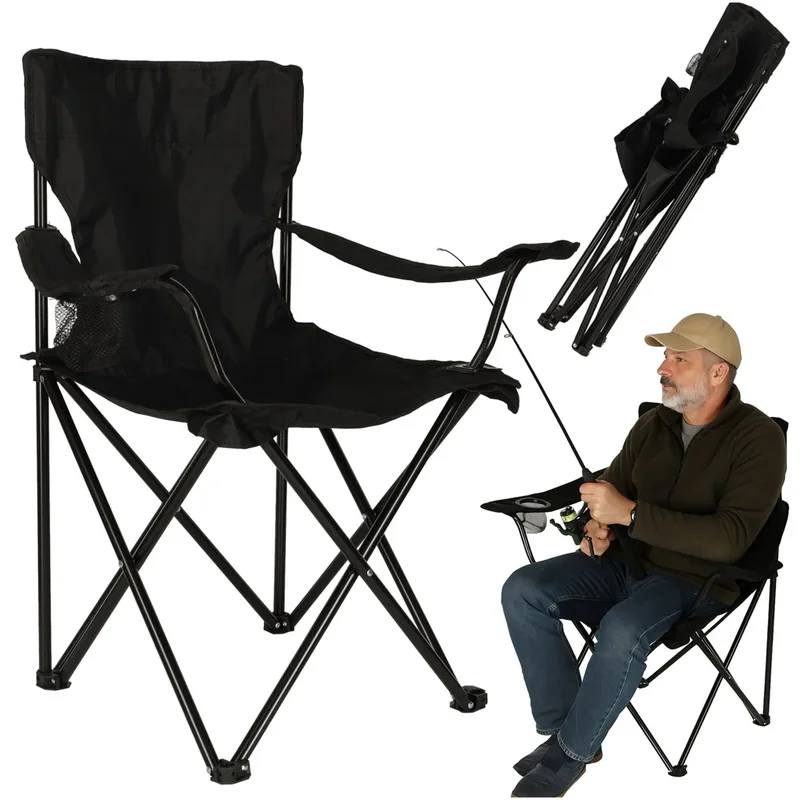 Стілець рибальський складаний LUARO KX3148 чорний