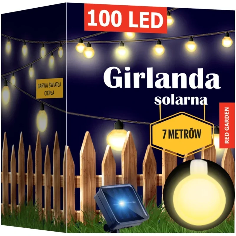 Світлодіодна сонячна гірлянда KRUMAD E07 7 м, 100 LED