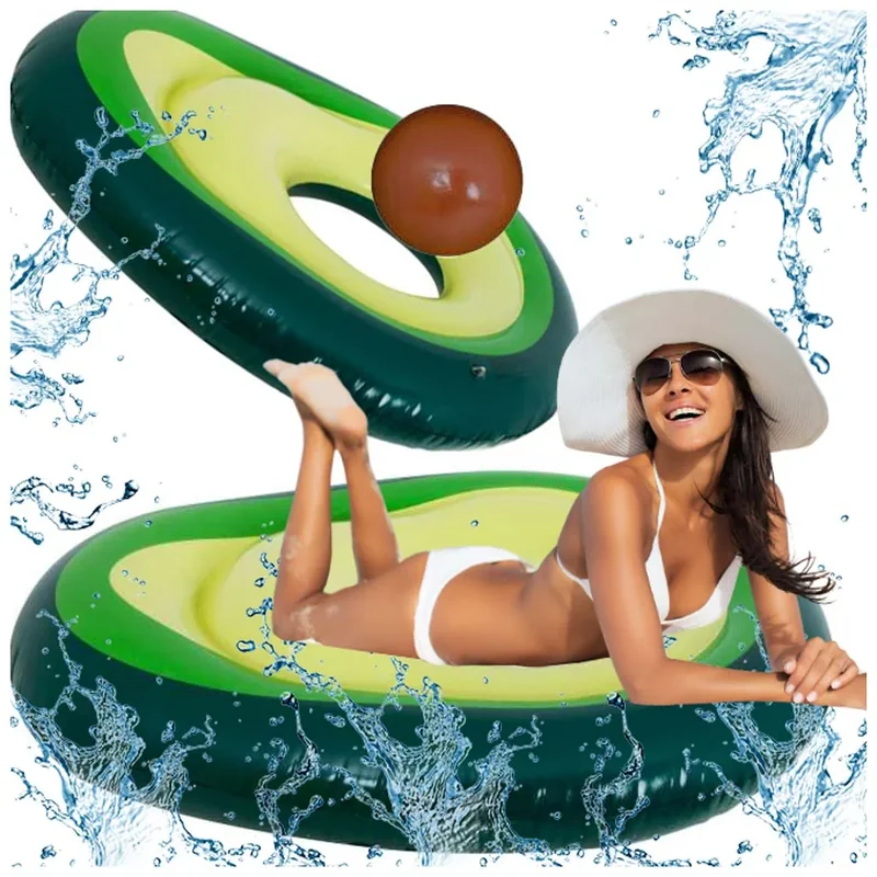 Надувний матрац LUARO Avocado 150×115 см з м'ячем