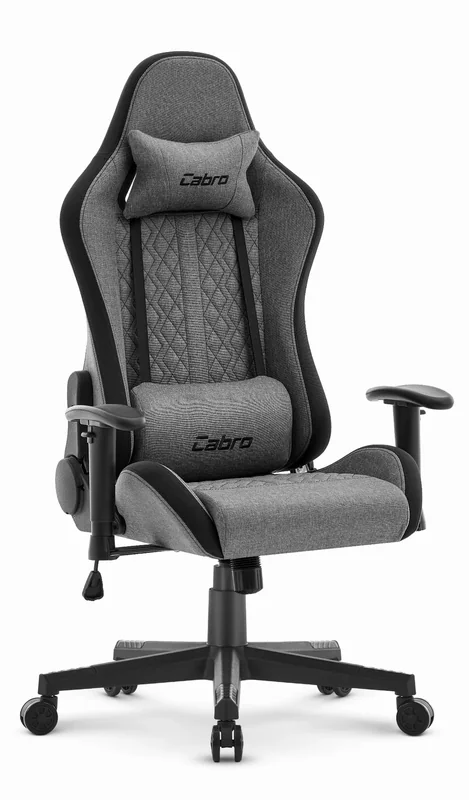 Ігрове крісло CABRO C508 Black Grey, тканина, до 150 кг