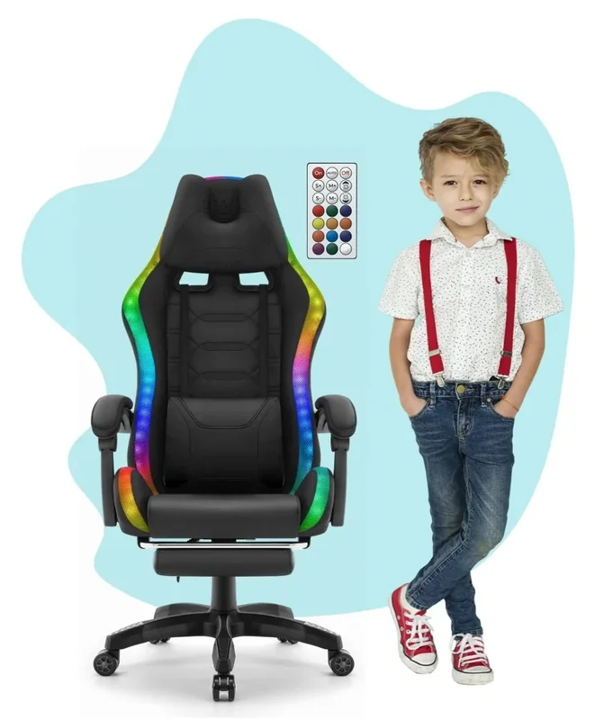 Геймерське крісло Hell's Chair HC-1039 2.0 LED RGB, тканина