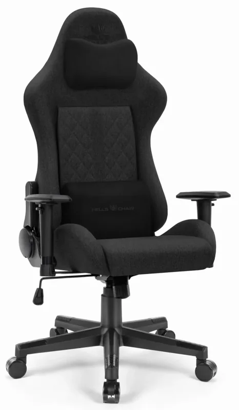 Геймерське крісло Hell's Chair HC-1006 Black тканинне, 120 кг