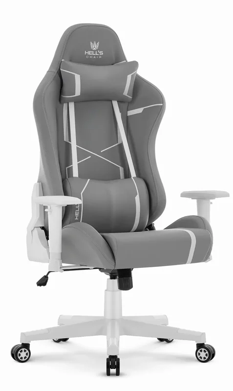Геймерське крісло Hell's Chair HC-2001 Grey White, до 150 кг