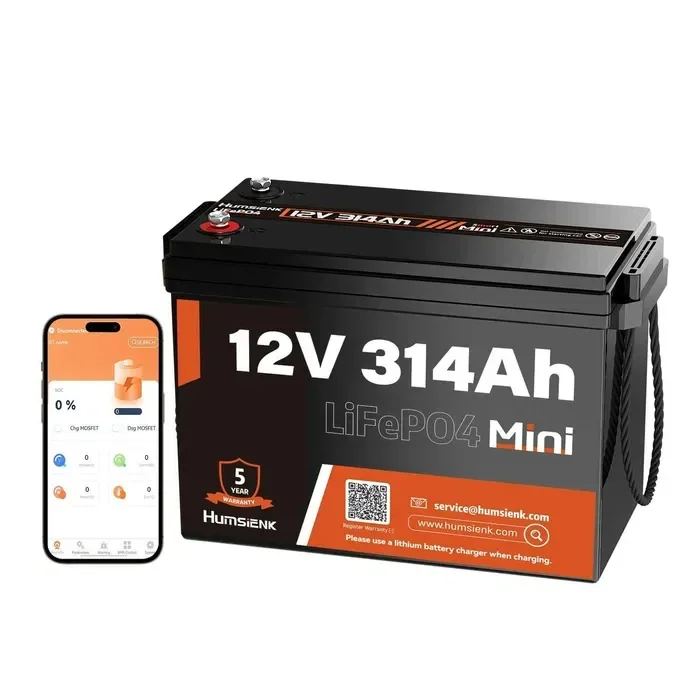 Міні-акумулятор Humsienk 12V 314Ah з Bluetooth 5.0