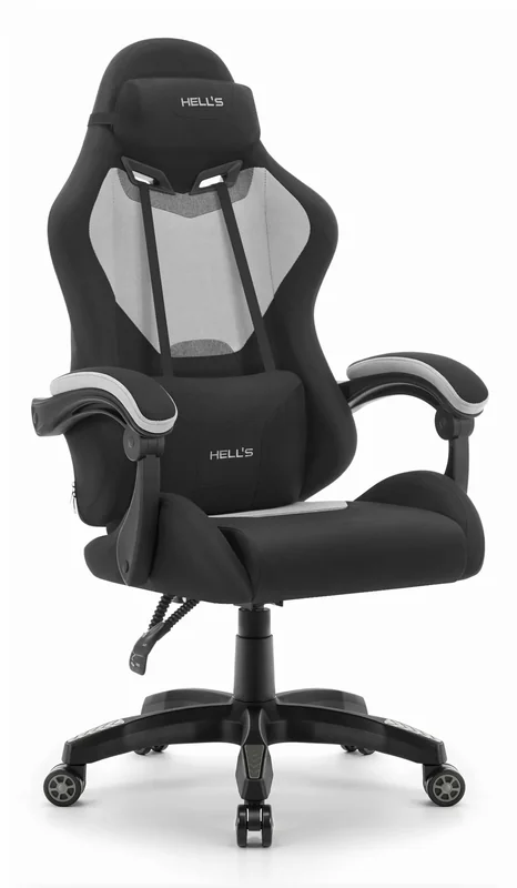 Геймерське крісло Hell's HC-1012 Black Grey з ергономічним дизайном