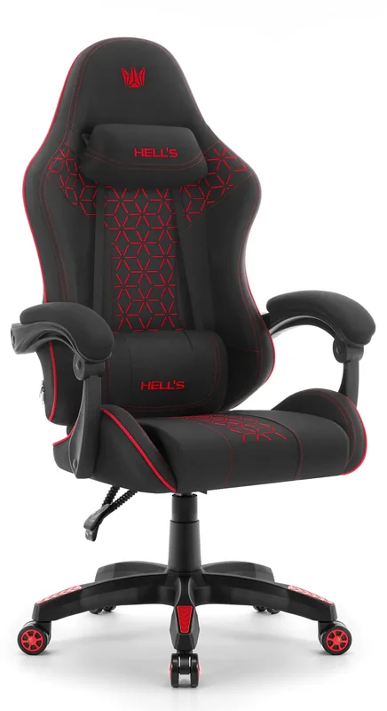 Геймерське крісло Hell's HC-1008 Black Red з ергономічними функціями