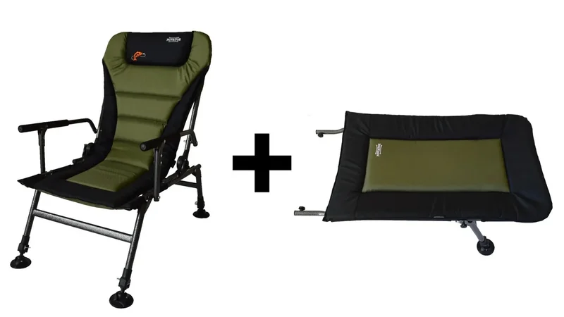 Розкладне крісло рибальське карпове Novator SR-2 Comfort + Підставка Novator POD-1 Comfort