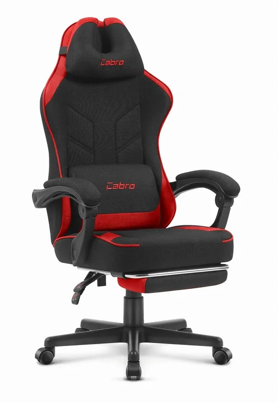 Геймерське крісло CABRO C504 Black Red з тканинною оббивкою