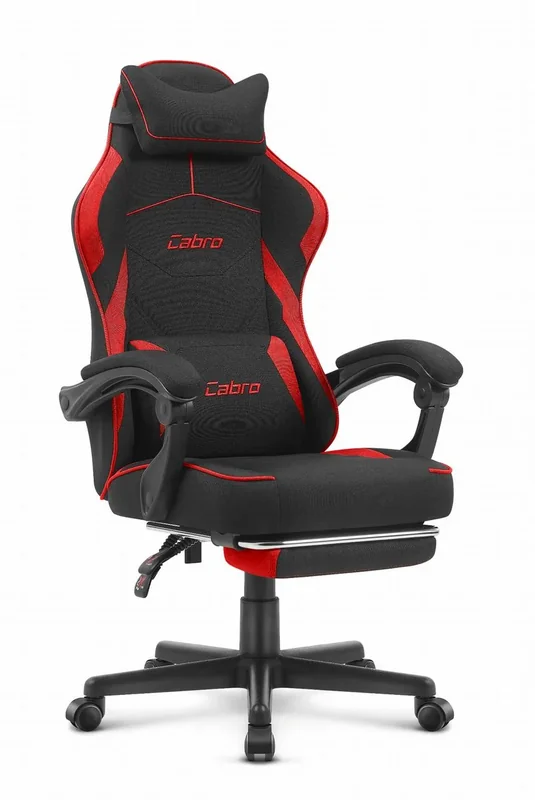 Ігрове крісло CABRO C502 Fabric чорно-червоне