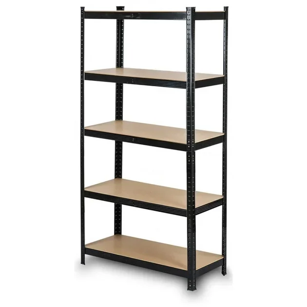 Металевий стелаж FunFit 180x90x40 см, 5 полиць, 875 кг, чорний
