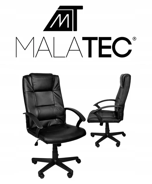Офісне крісло Malatec 8982 чорне, поворотне з підголівником