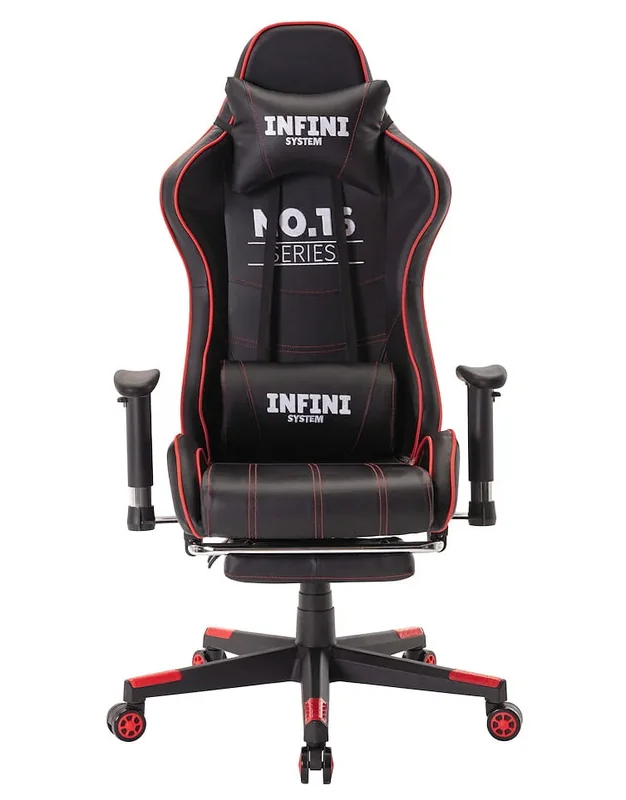 Геймерське крісло Infini No.16 Gaming Chair чорно-червоне 120 кг