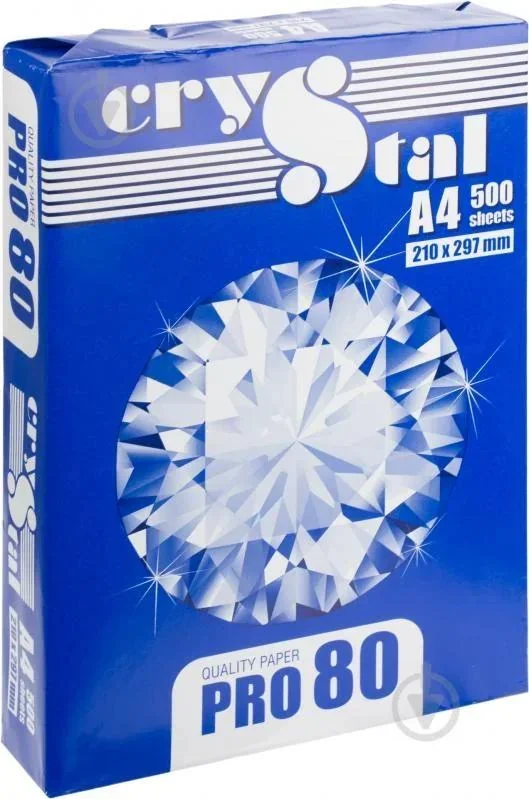 Офісний папір Crystal Pro A4 80 г/м², 5 пачок по 500 аркушів