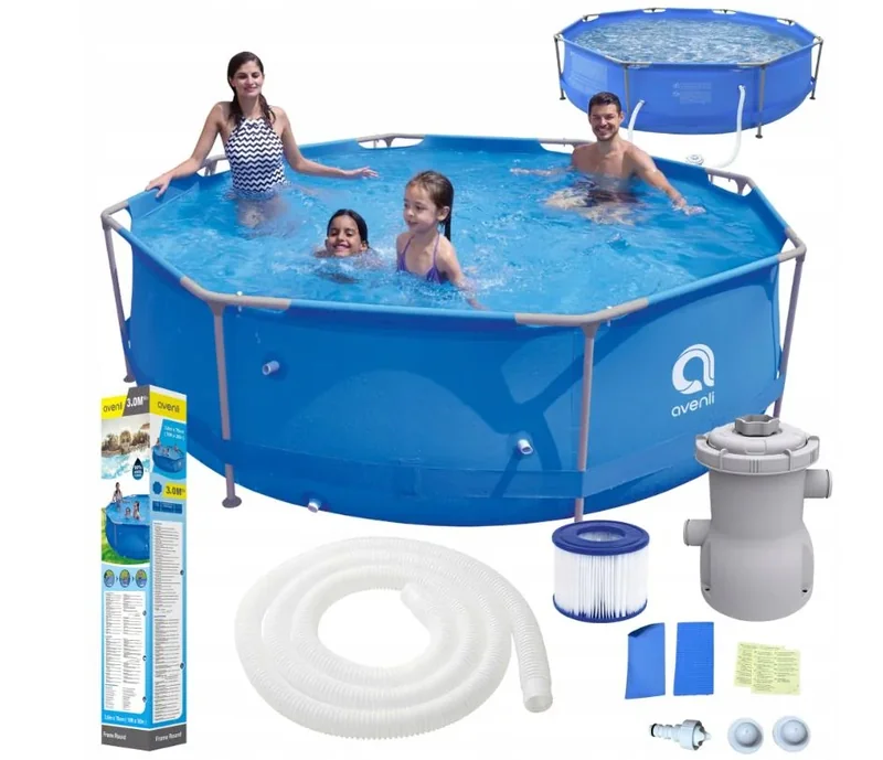 Каркасний басейн Avenli 300×76 см з насосом і фільтром
