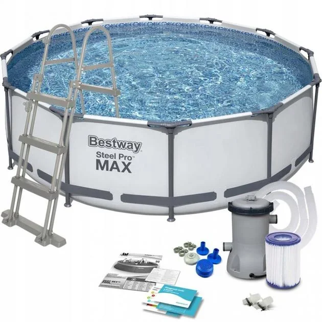 Басейн каркасний Bestway Steel Pro Max 366x100 см, фільтр і драбина