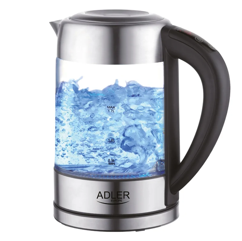 Електрочайник Adler AD 1247 New 1,7 л 60–100°C, скло