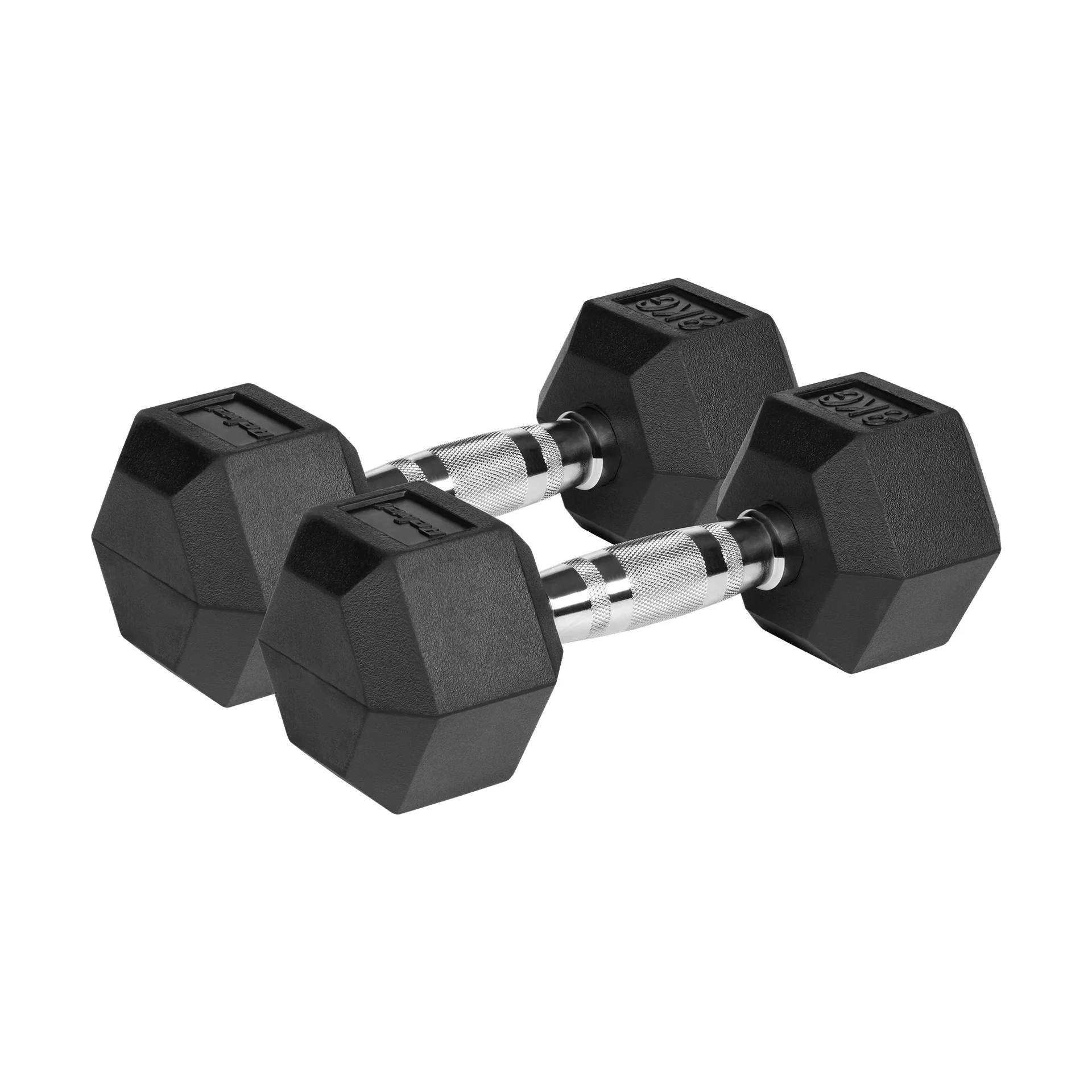 Гантелі Rebel HEX 2x8 кг з чавуну та гумовим покриттям для силових тренувань