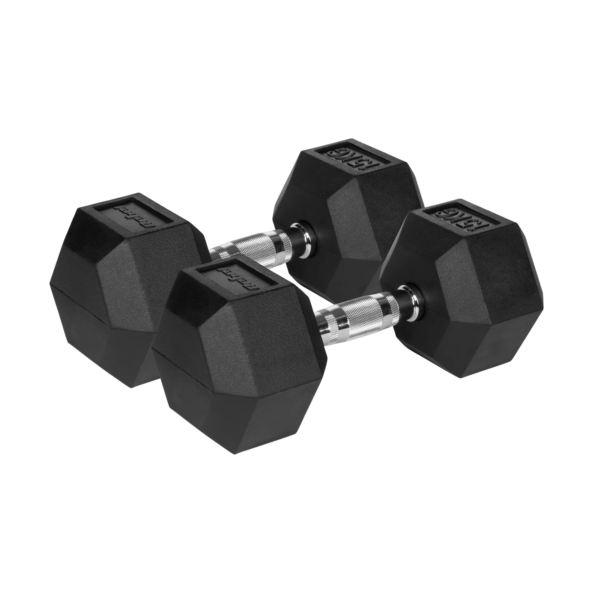 Гантелі чавунні Rebel HEX 2x15 кг з гумовим покриттям для силових тренувань