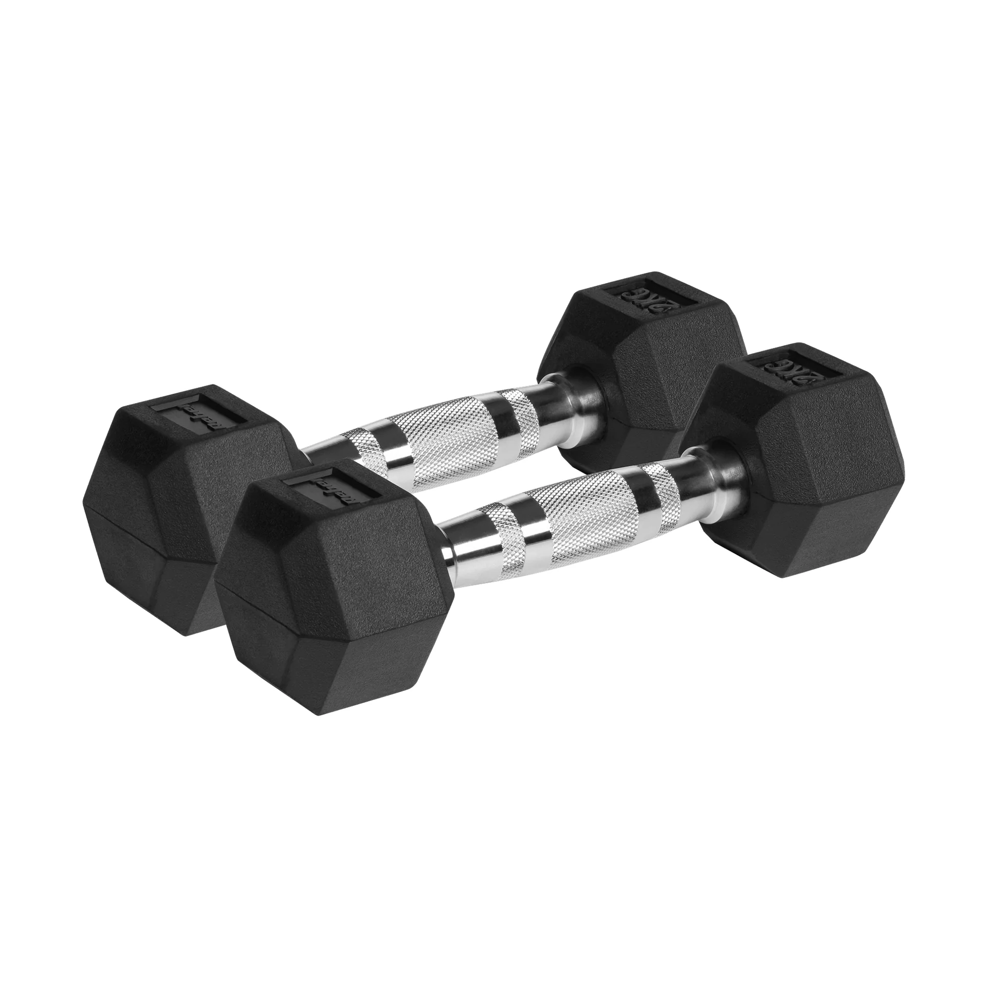 Гумовані чавунні гантелі HEX Rebel 2x2 кг для безпечних тренувань