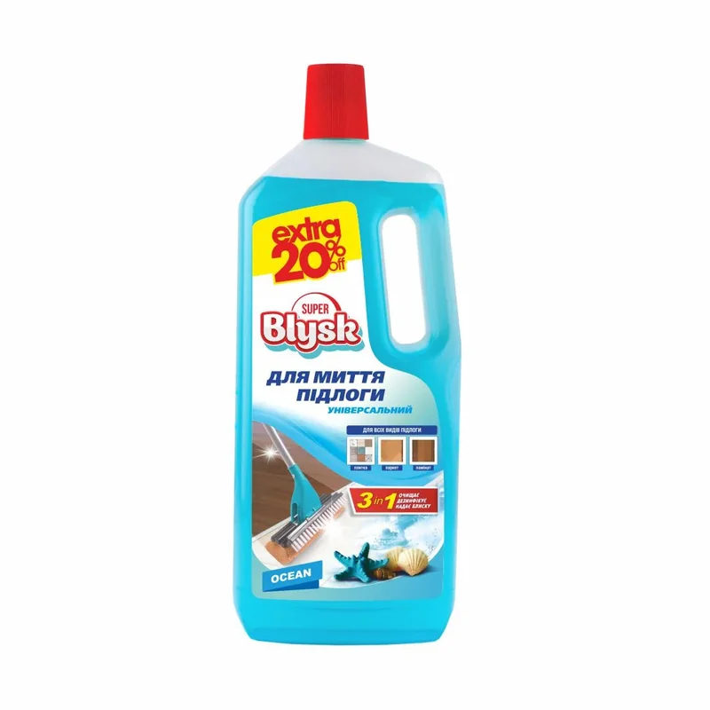 Засіб для миття підлоги EDEM Super Blysk Океан 1,5 л