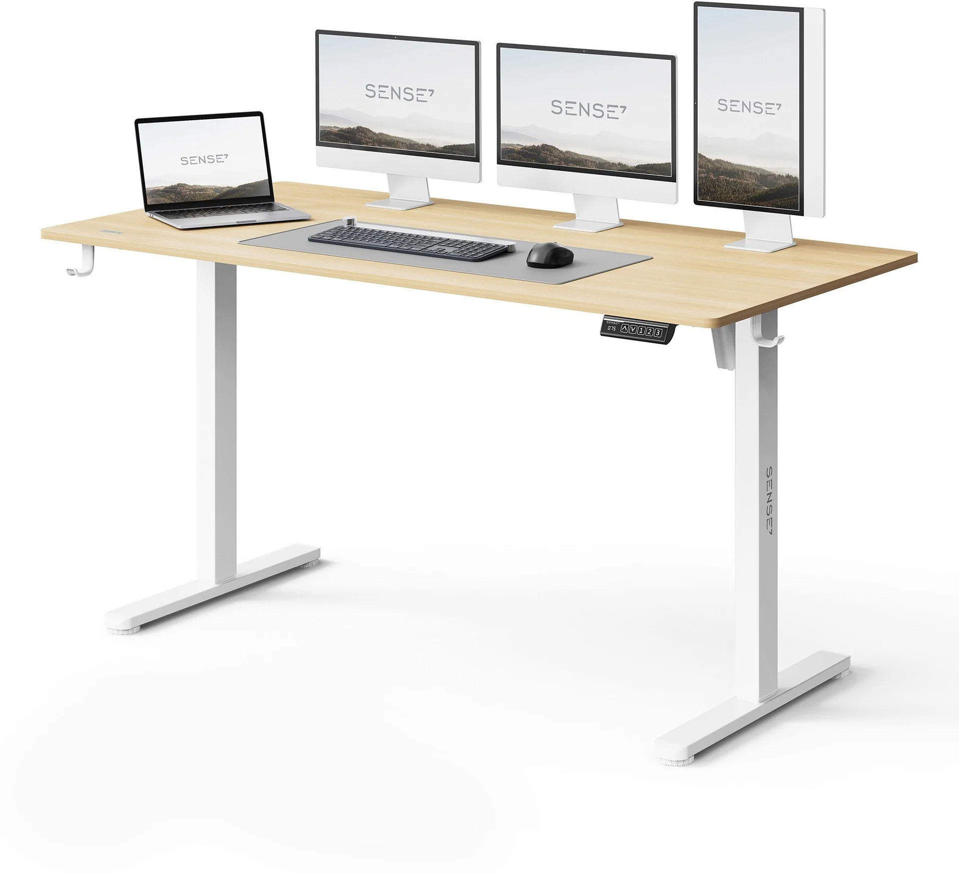 Геймерський стіл SENSE7 Nojo Light 140×70 см, електричний, білий