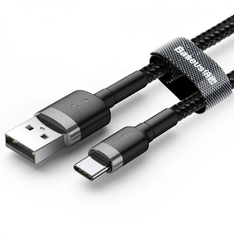 Кабель Baseus Cafule USB 2.0 Type-C 3A 1 м чорний/сірий