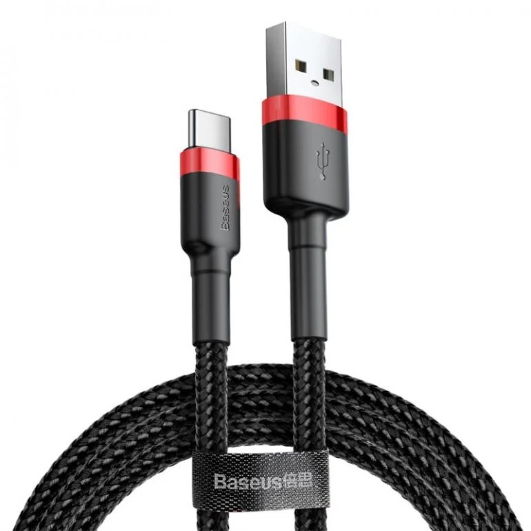 Кабель Baseus Cafule USB 2.0 Type-C 2А 2 м чорний/червоний