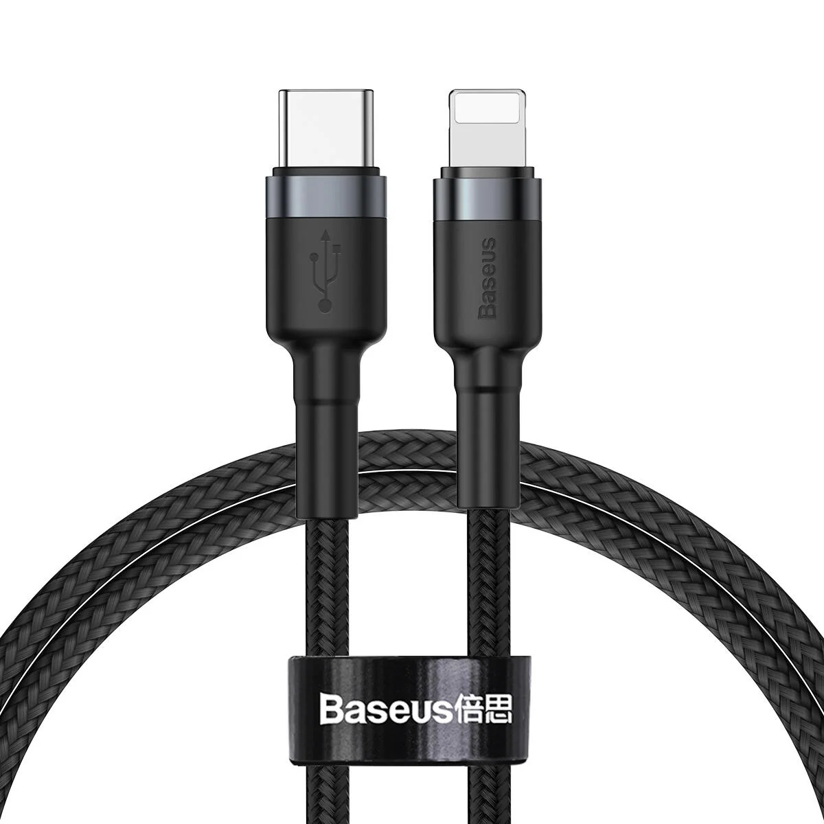 Кабель Baseus Cafule Type-C to Lightning PD 18W 1 м Чорний/Сірий
