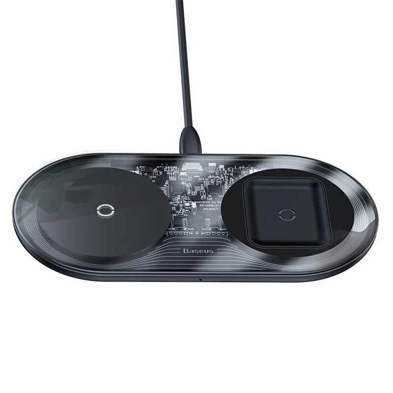 Бездротовий зарядний пристрій Baseus Simple 2 in 1 Crystal 18W WXJK-A01