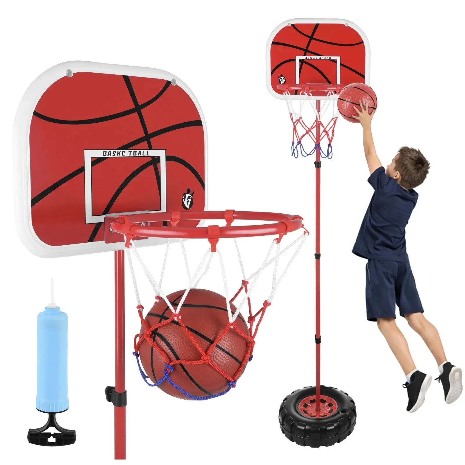 Дитячий баскетбольний кошик ISO TRADE 109–170 см з м’ячем і насосом