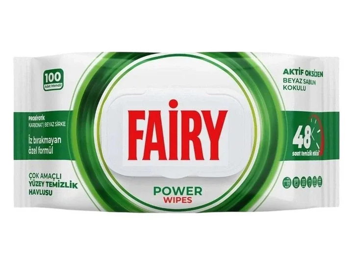 Вологі серветки для очищення Fairy Power Wipes, 100 шт.