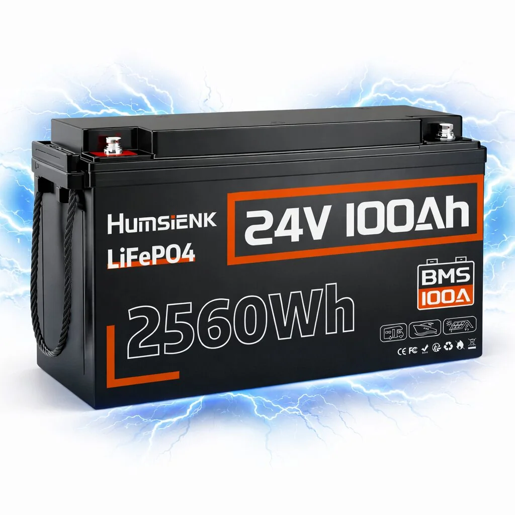 Акумулятор Humsienk LiFePO4 24V 100Ah 2560 Вт·год BMS 100A