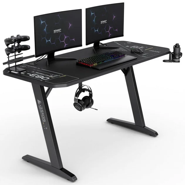 Ігровий стіл SENSE7 Nomad Cybernetic Black 140×60 см