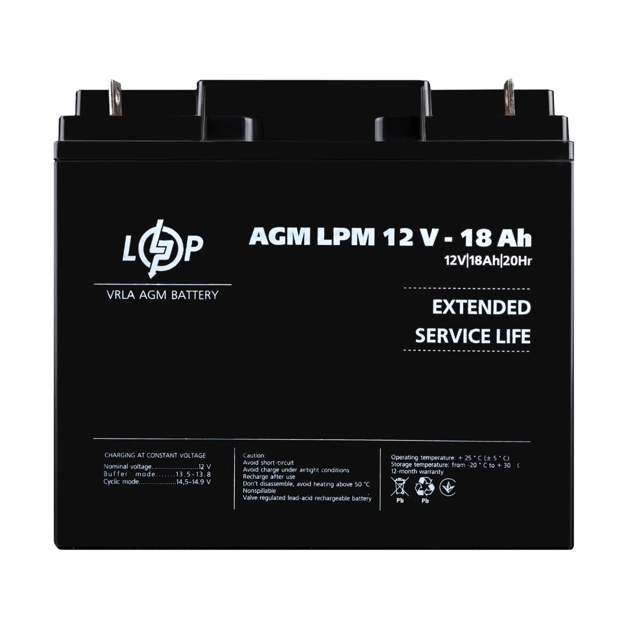 Акумулятор LogicPower AGM LPM 12V 18Ah для ДБЖ