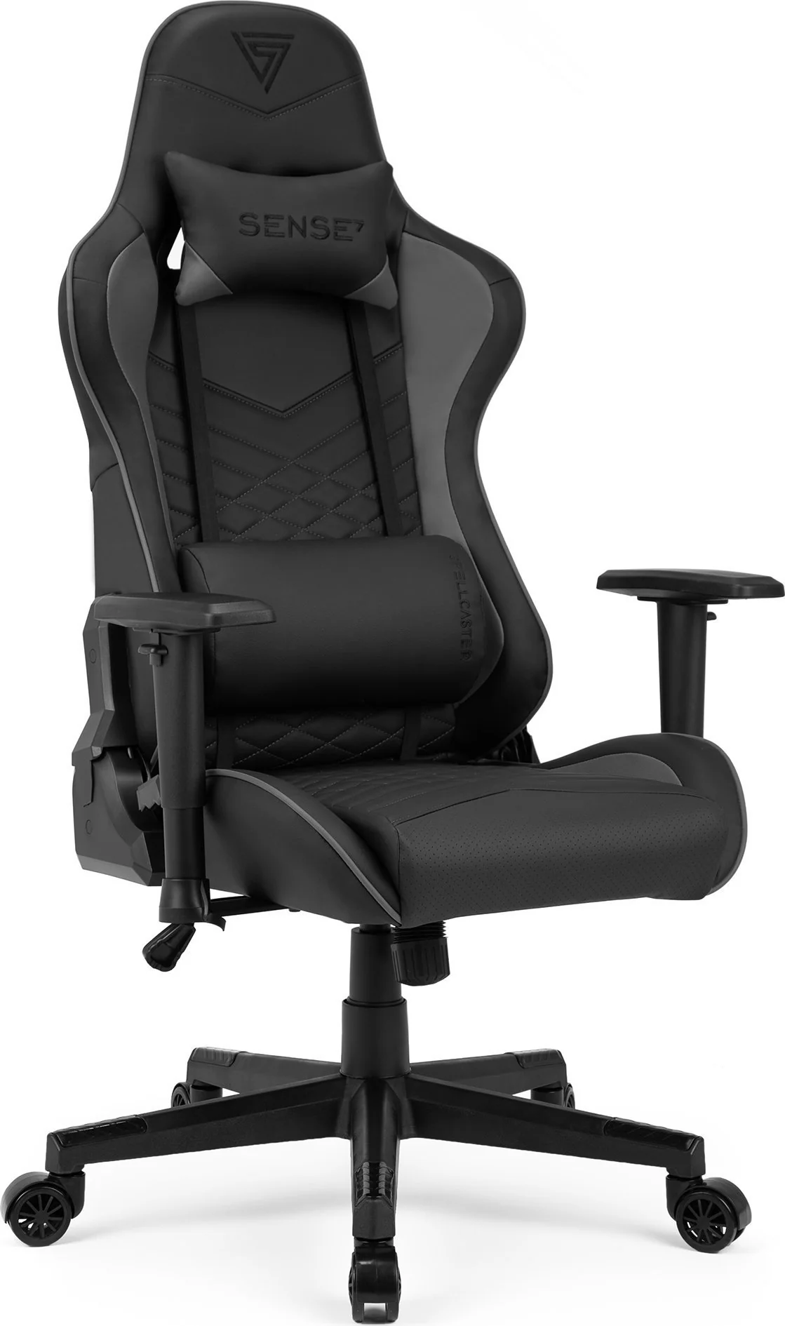 Ігрове крісло SENSE7 Spellcaster Black/Grey з нахилом 90–170°