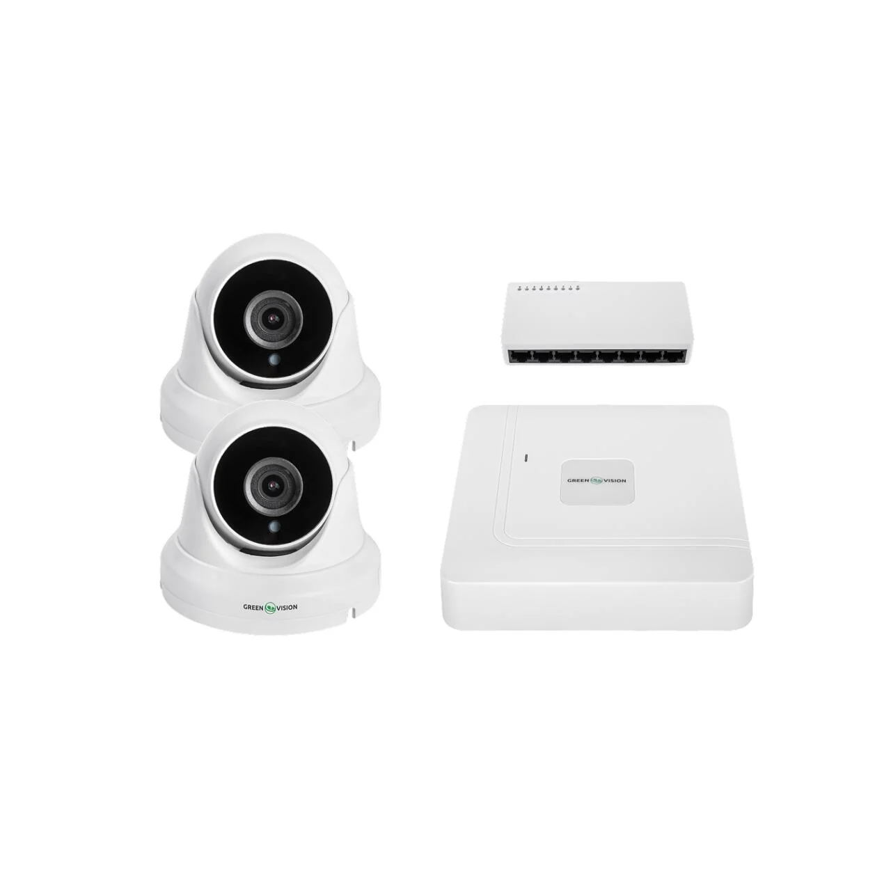 Комплект відеоспостереження GreenVision GV-IP-K-W95 5MP на 2 камери