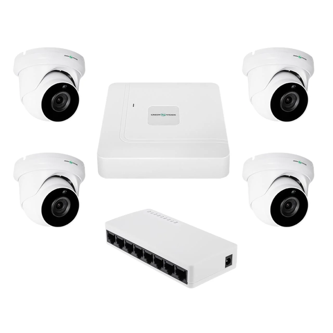 Комплект відеоспостереження GreenVision GV-IP-K-W95/4 5MP