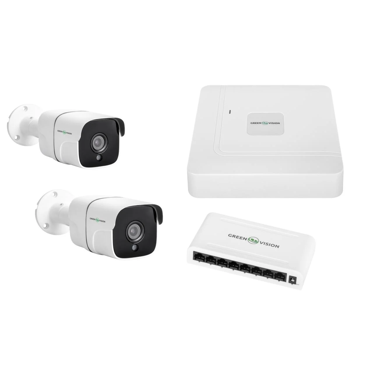 Комплект відеоспостереження GreenVision GV-IP-K-W60/02 2 камери 5MP