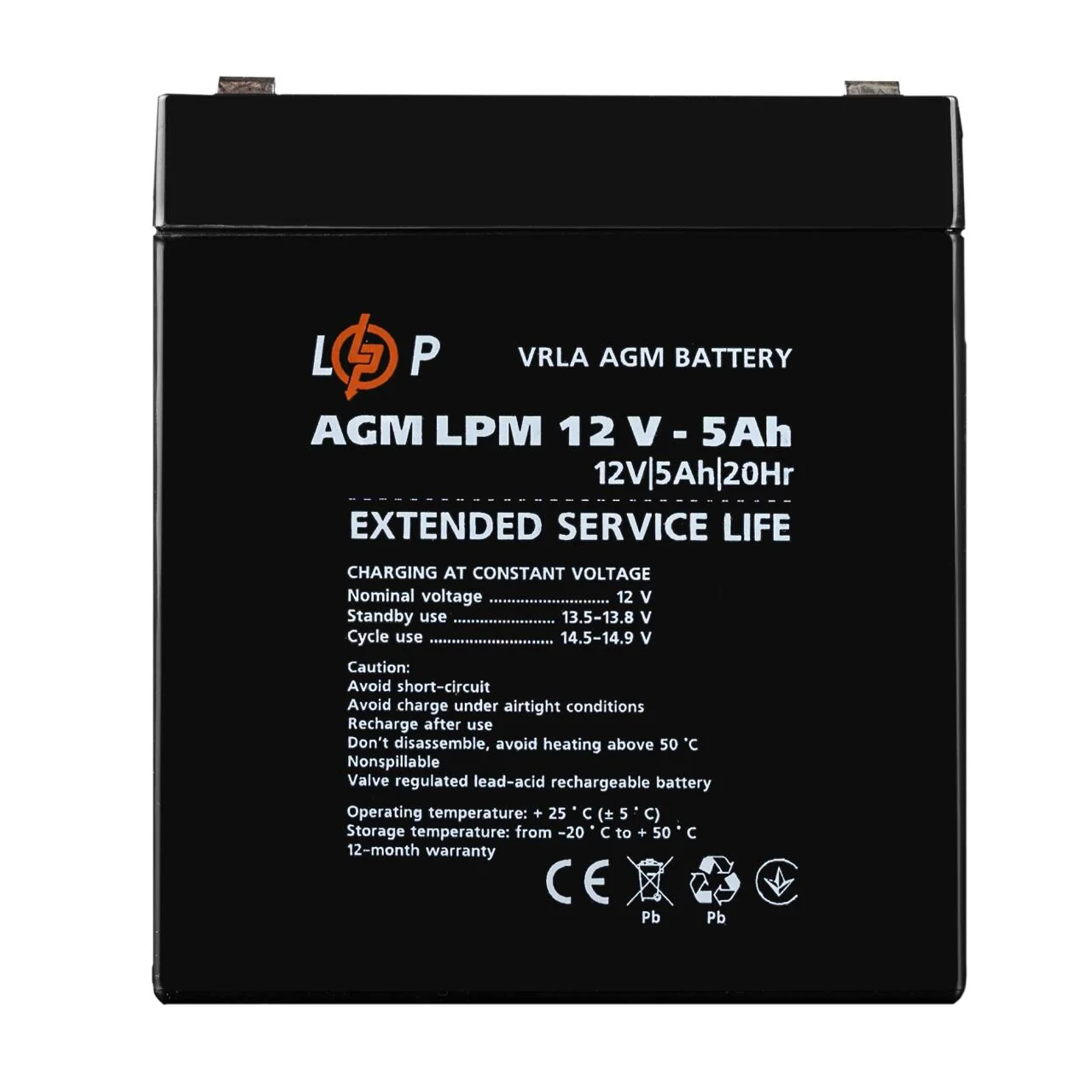 Акумулятор AGM LogicPower LPM 12V 5 Ah для ДБЖ