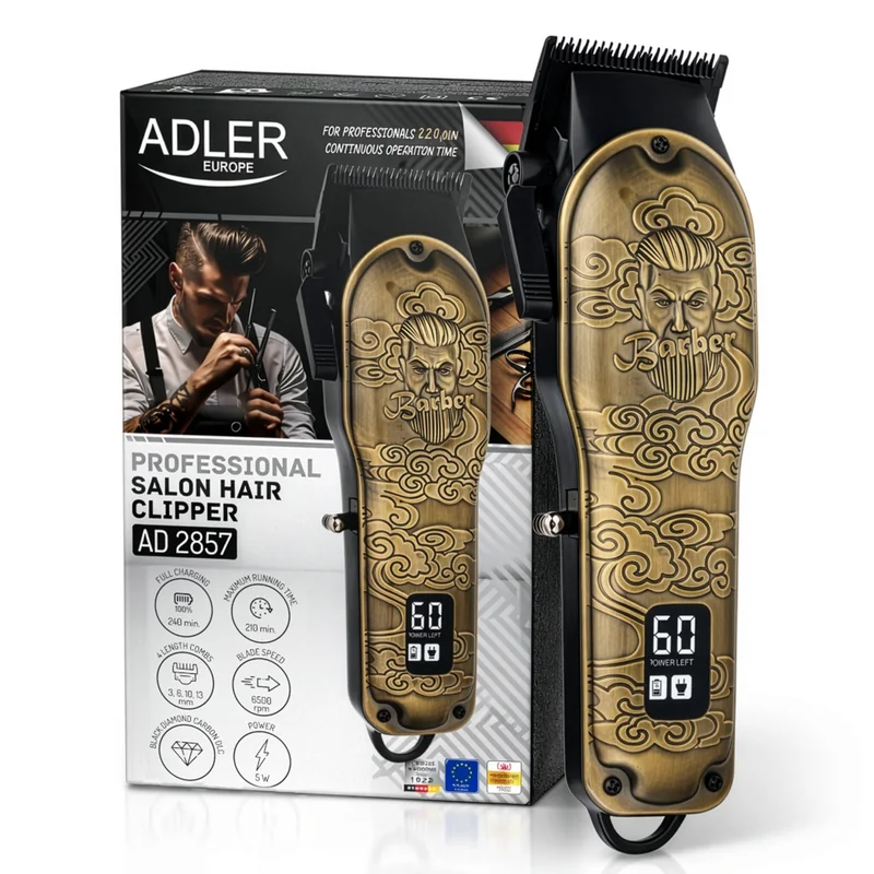 Машинка для стрижки Adler AD 2857, 0,8–13 мм, USB, 210 хв