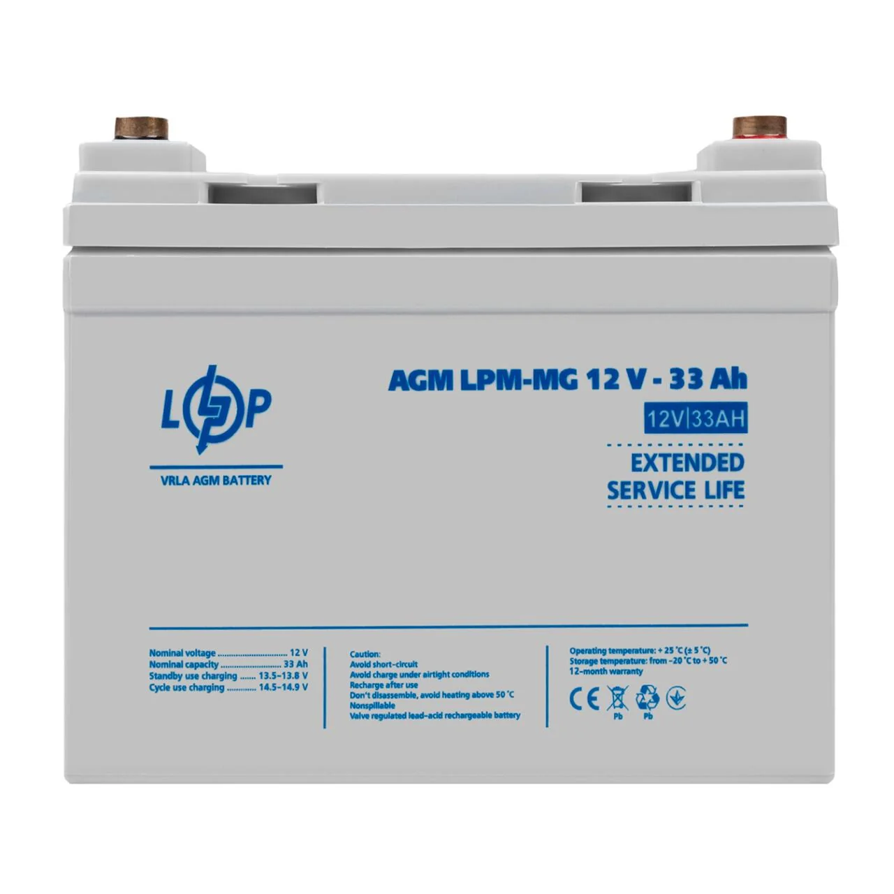 Акумулятор мультигелевий LogicPower LPM-MG 12V 33Ah AGM