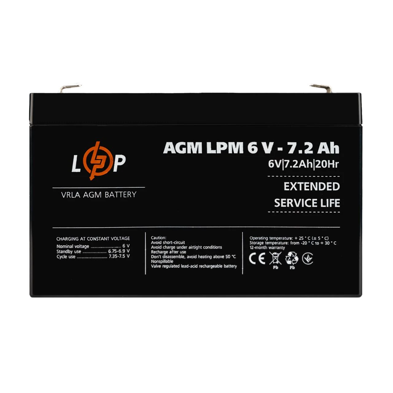 Акумулятор LogicPower AGM 6V 7.2 Ah для ДБЖ