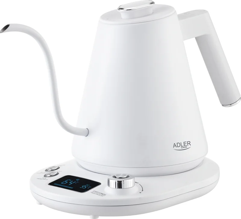 Чайник електричний Adler AD 1349 White 1L з LED-дисплеєм