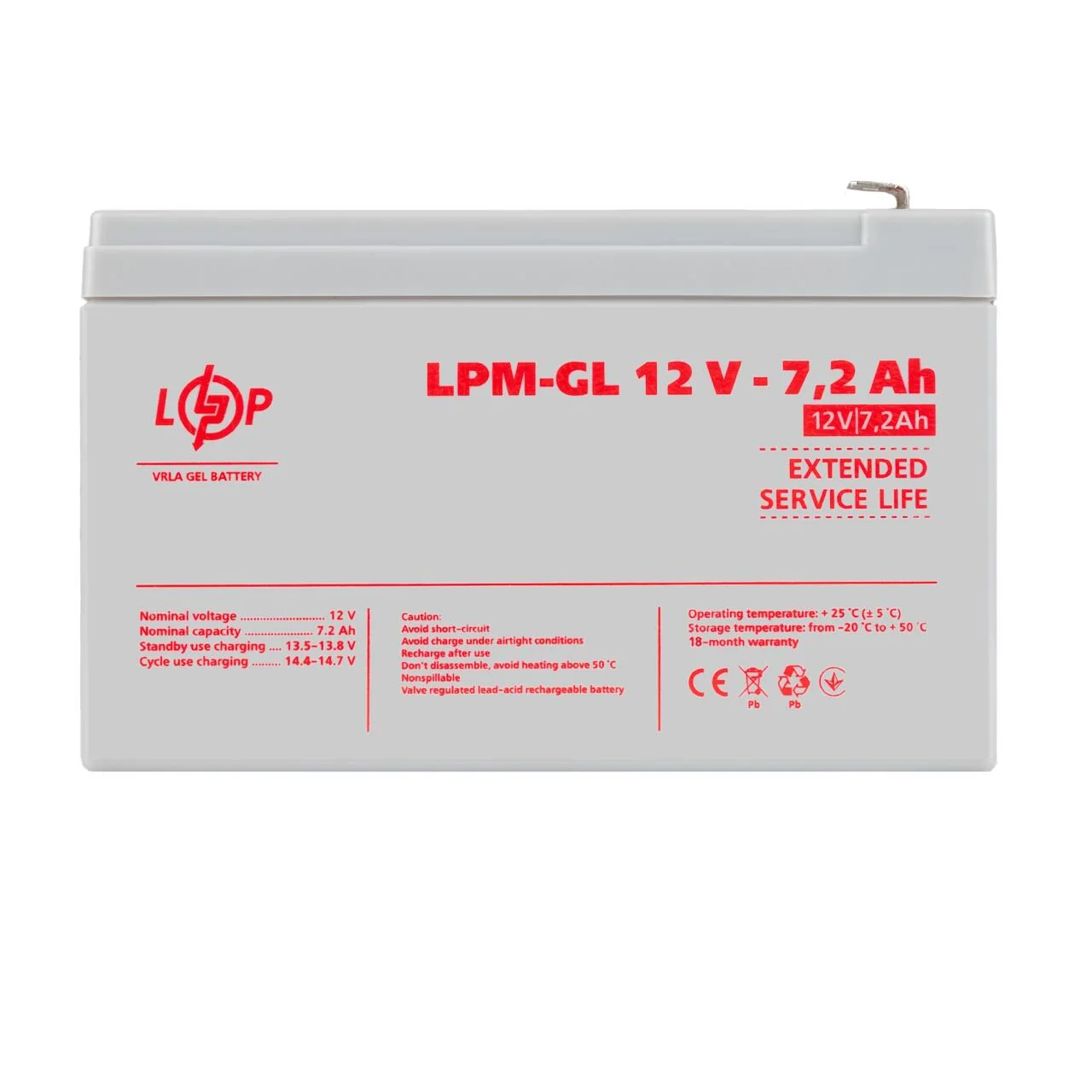 Акумулятор гелевий LogicPower LPM-GL 12V 7.2 Ah GEL