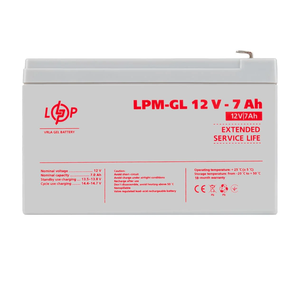 Акумулятор гелевий LogicPower LPM-GL 12V 7Ah GEL