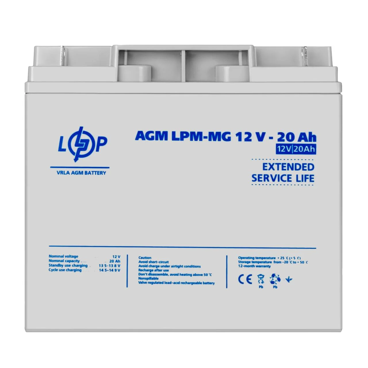 Акумулятор LogicPower LPM-MG 12V 20Ah AGM мультигель