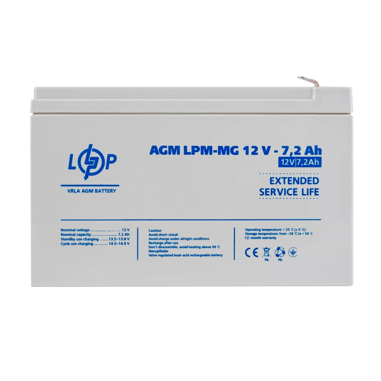 Акумулятор LogicPower LPM-MG 12V 7.2 Ah мультигелевий AGM