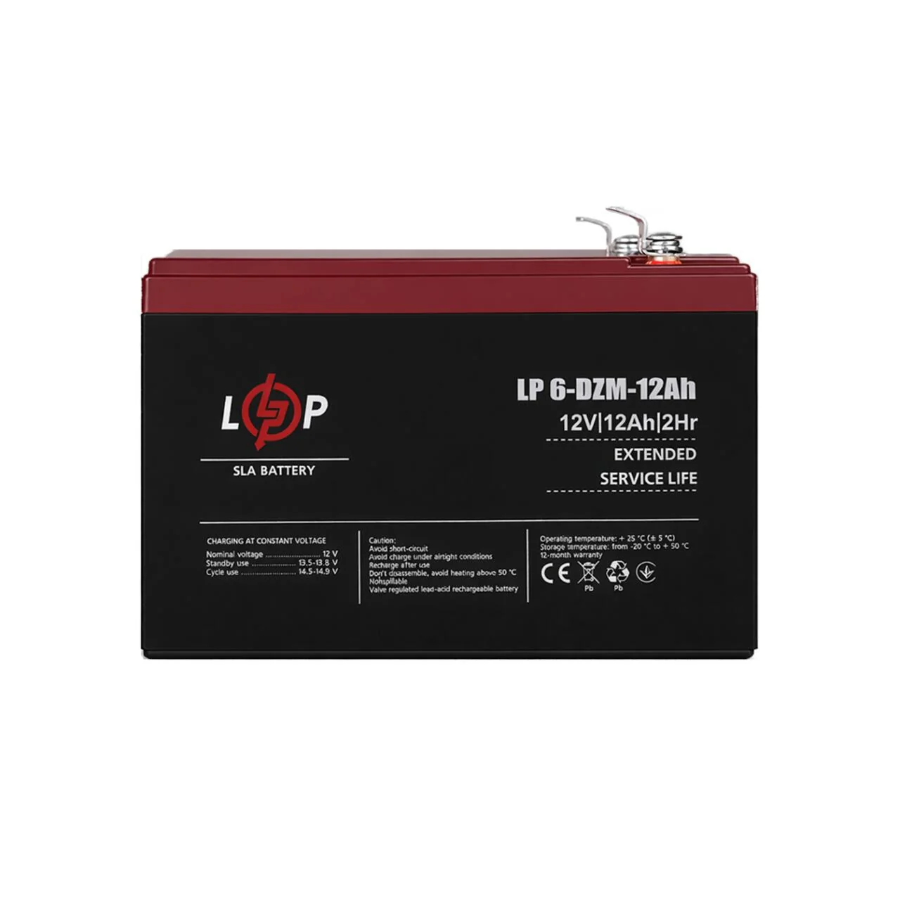 Тяговий AGM акумулятор LogicPower LP 6-DZM 12Ah, уцінка
